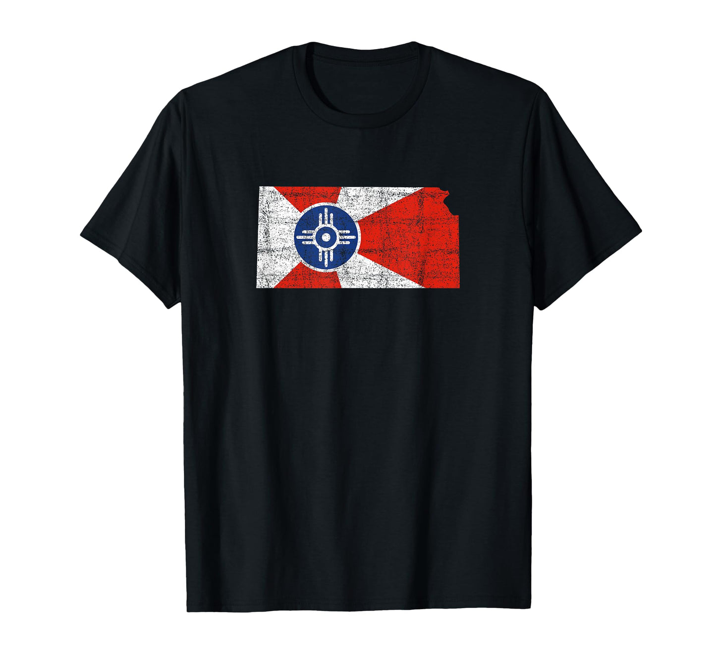 Wichita Kansas Flag Distressed Design - Wichita Kansas T-Shirt