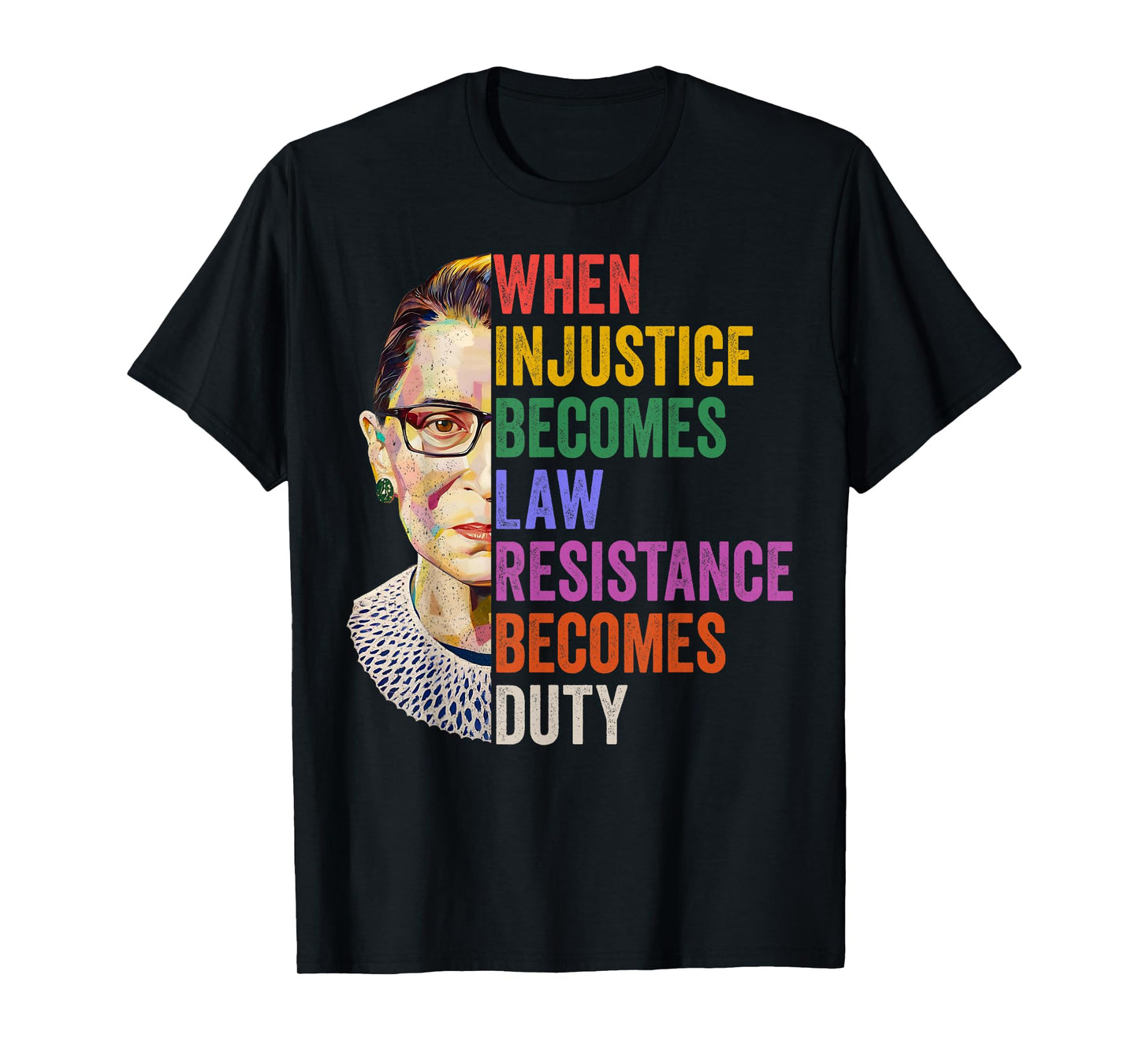 Notorious RBG Feminist Ruth Bader Quotes Apparel Women's T-Shirt - Black, Small