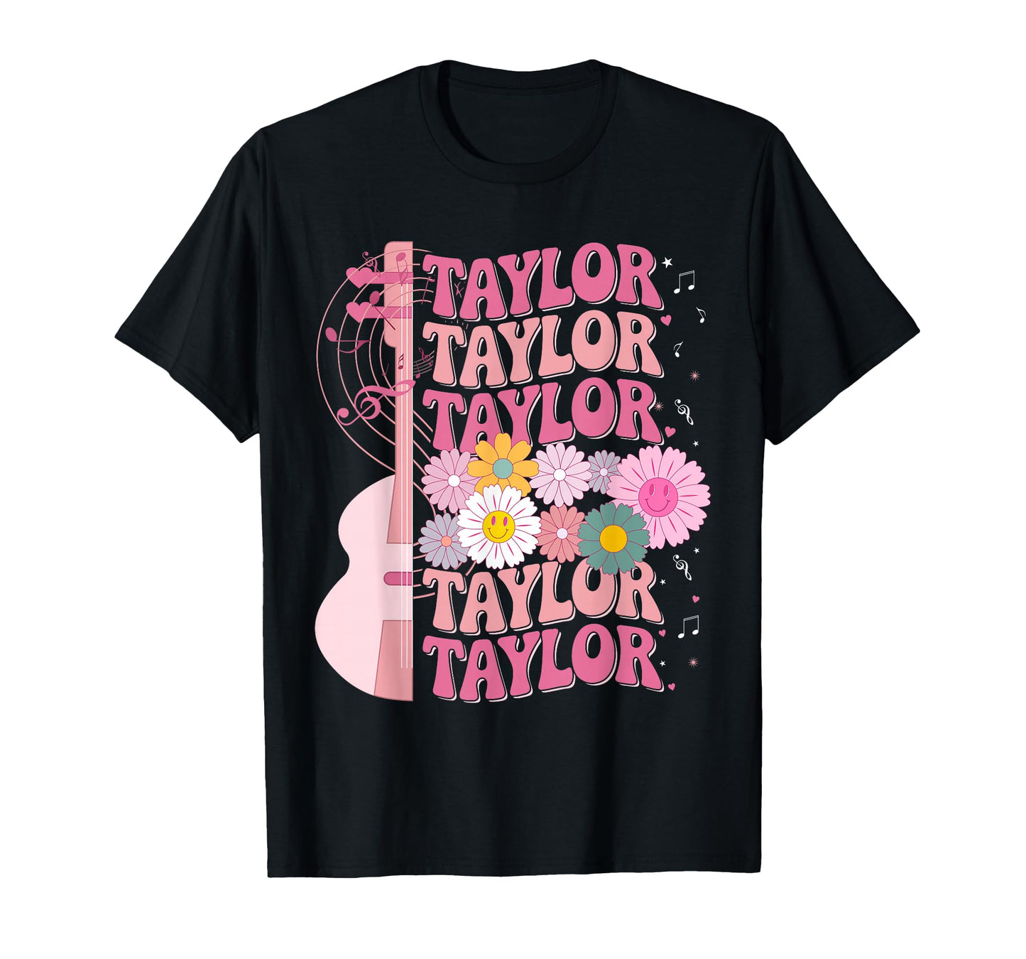 Girl Retro Taylor First Name Personalized Groovy 80's T-Shirt