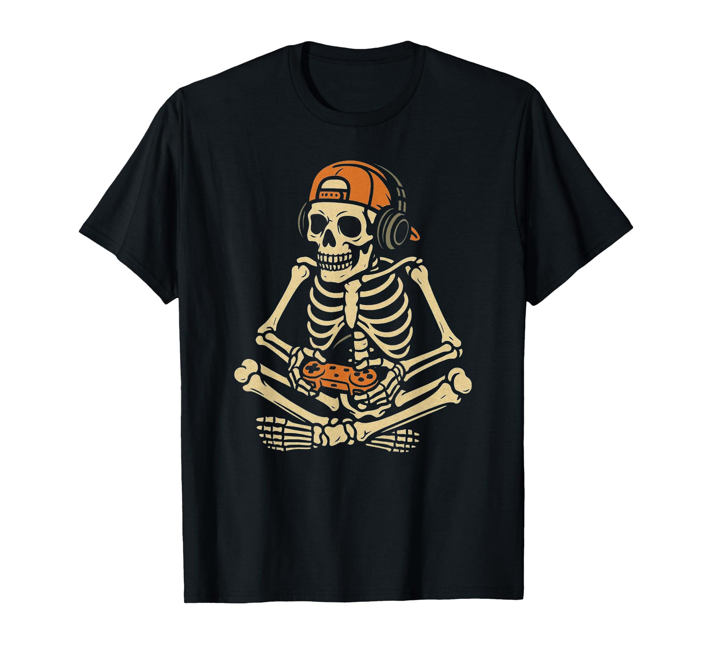 Funny Halloween Skeleton Gamer Video Gaming Boys Men Kids T-Shirt