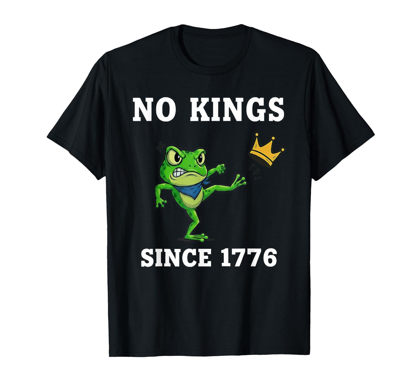 No Kings Since 1776 Portland Frog Kicking Crown T-Shirt