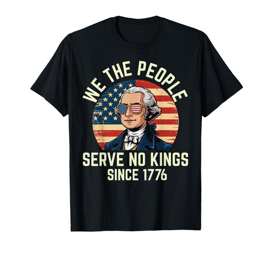 4th of July No King in USA 1776 Patriotic American Flag T-Shirt