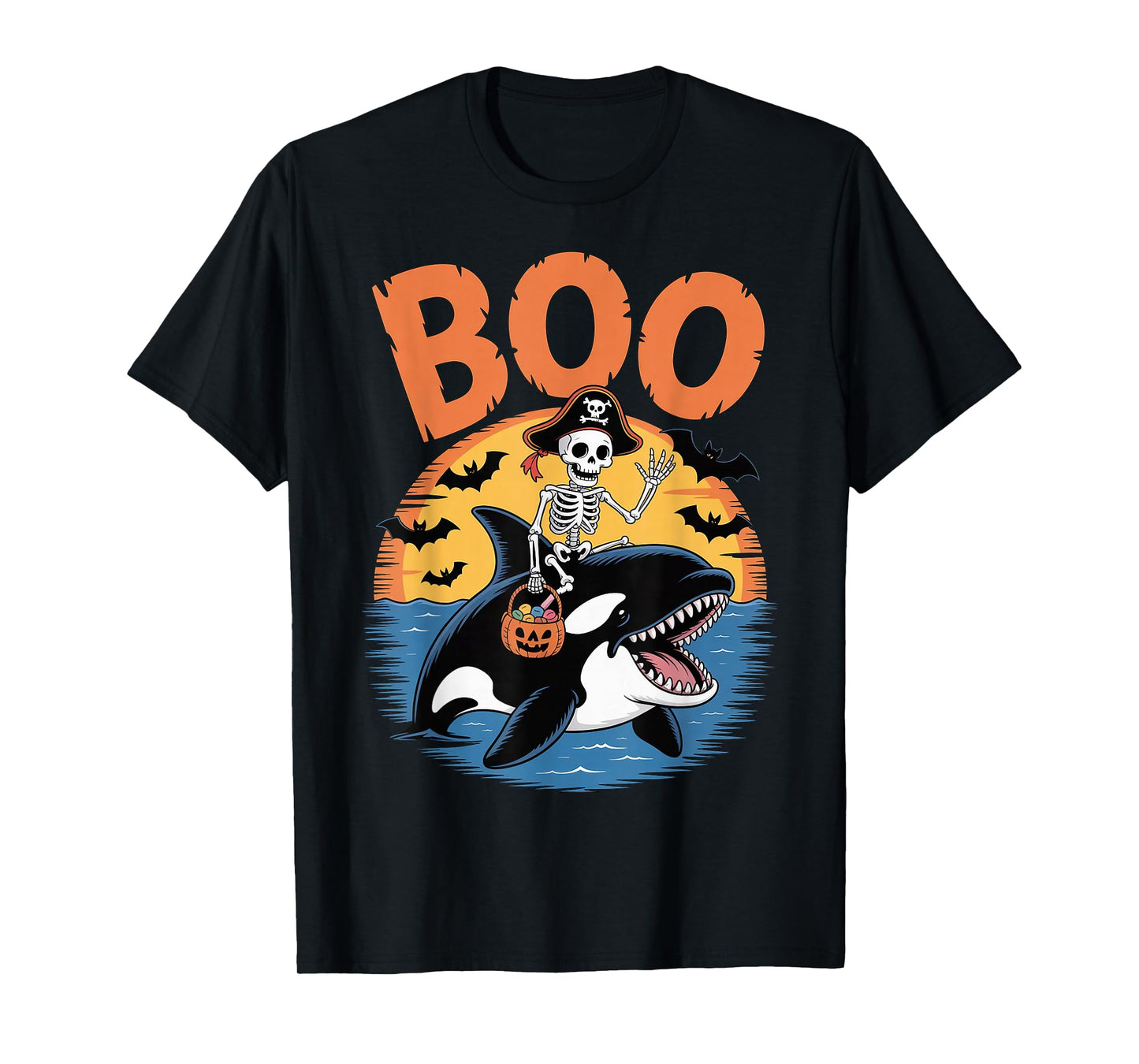 Spooky Orca Costume on Boo Orca Halloween T-Shirt