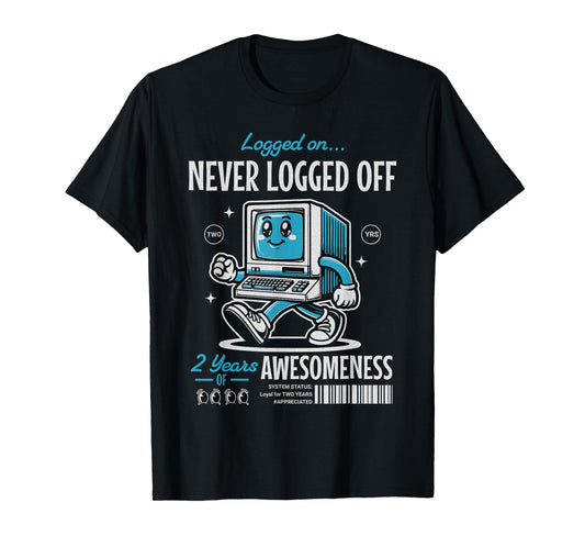 2 Year Work Anniversary Funny Computer Corporate Milestone T-Shirt