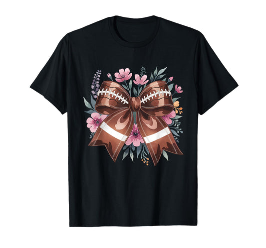 American Football Coquette Bow Cute Football Mom T-Shirt