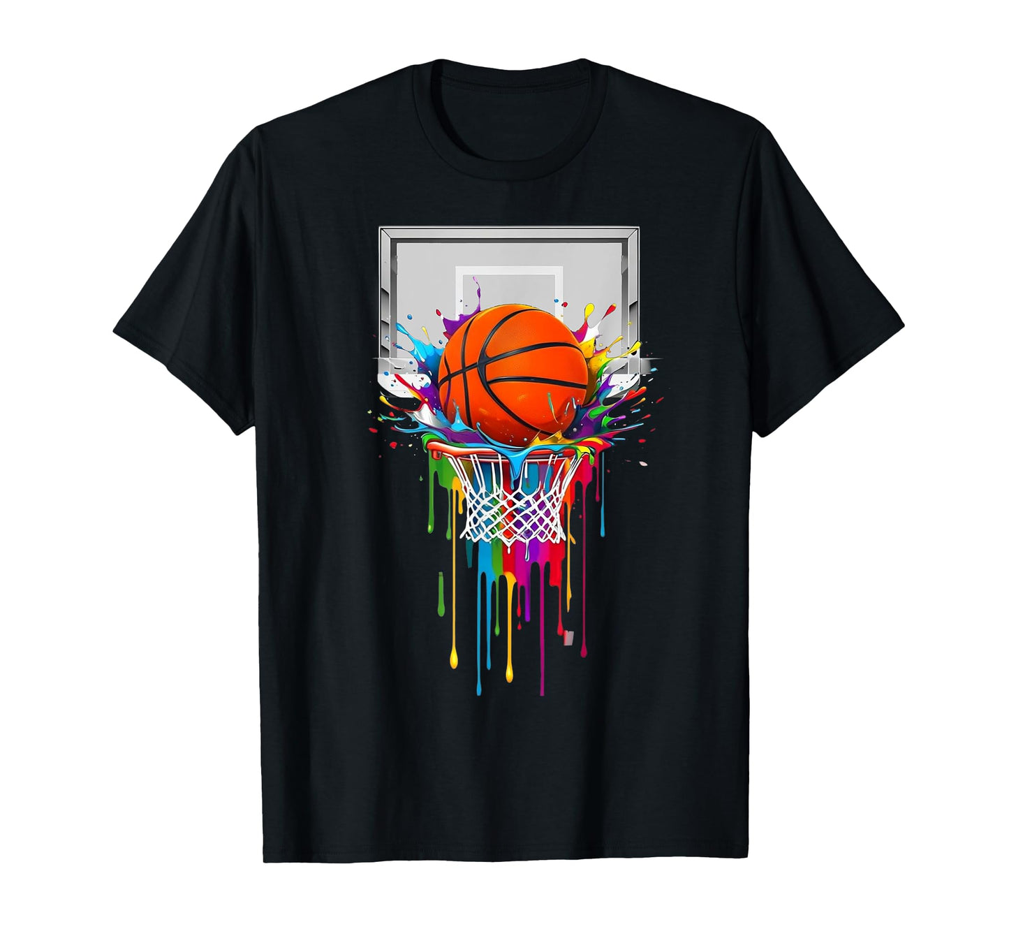 Basketball Colorful Drip Graphic Men Women Boy Kid T-Shirt