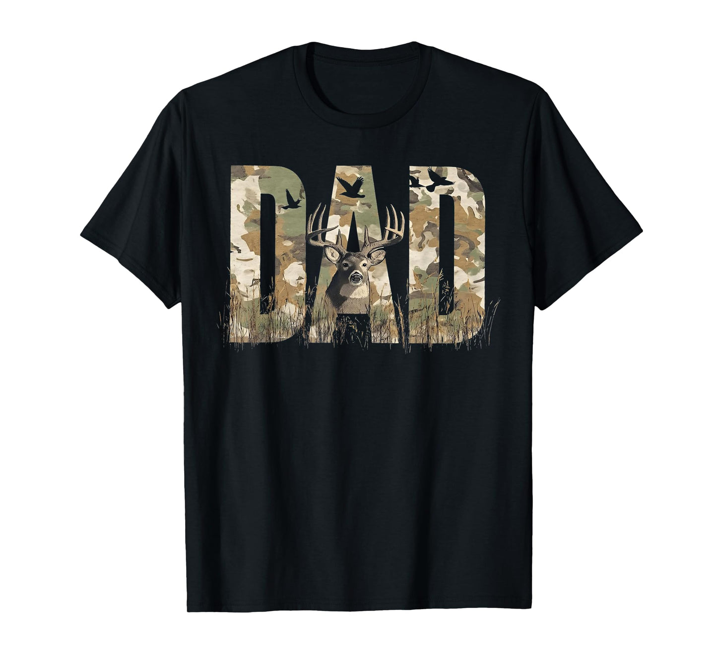 Funny Camo Dad Hunting Camouflage Deer Father's Day T-Shirt
