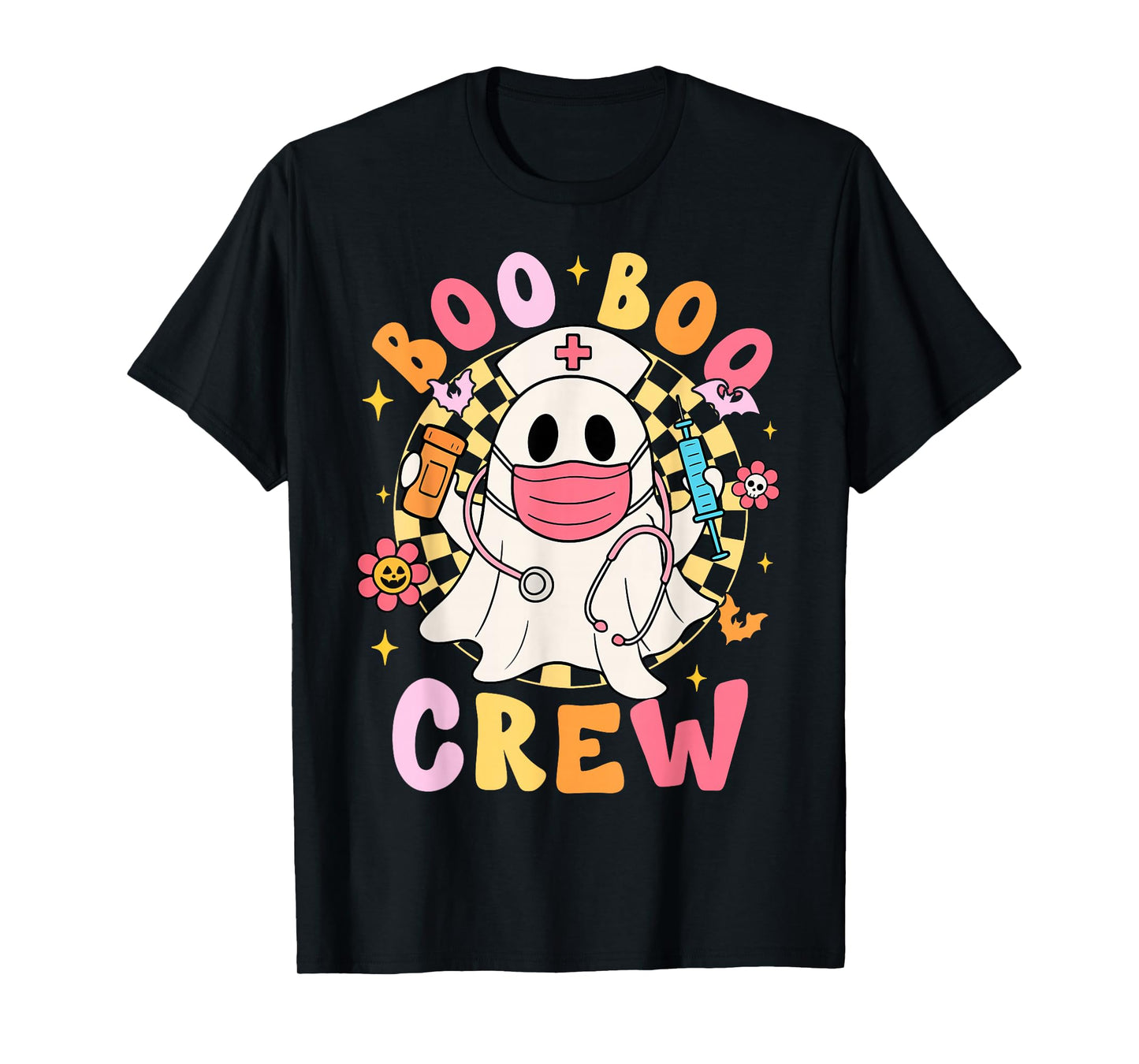 Groovy Boo Boo Crew Nurse Funny Ghost Women Halloween Nurse T-Shirt
