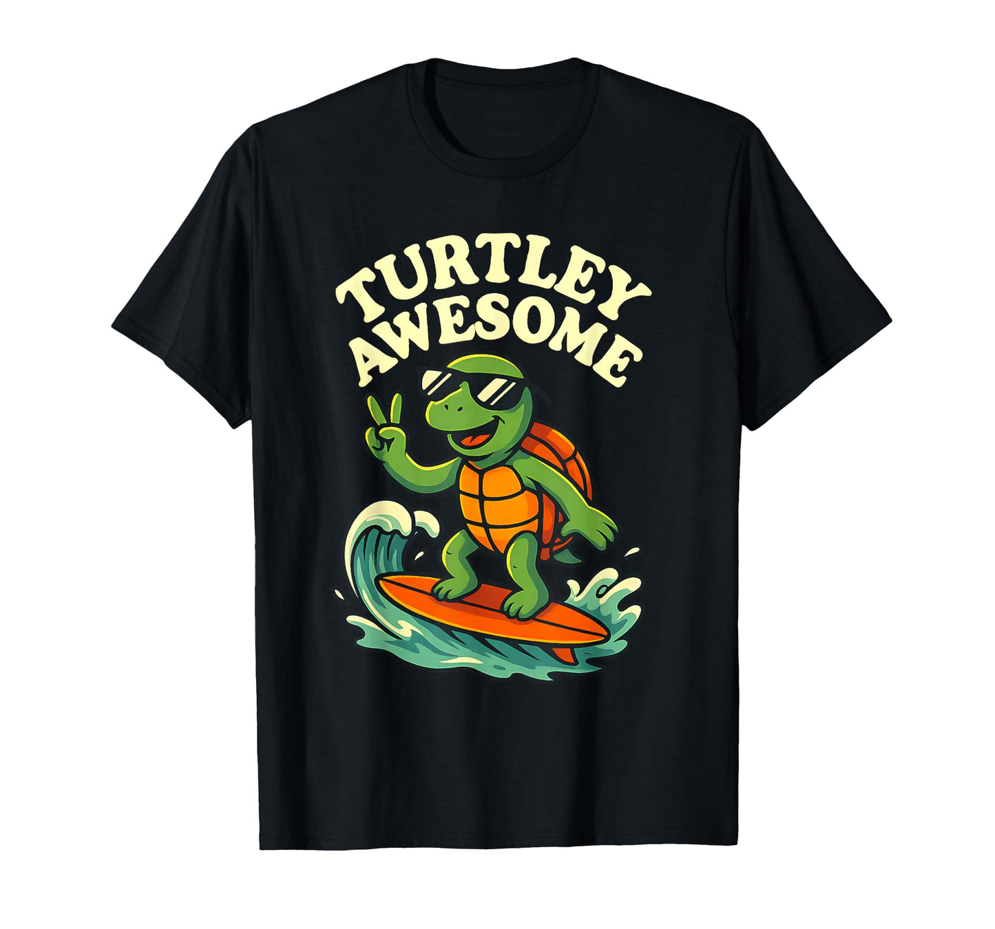 Turtley Awesome - Surfing Turtle T-Shirt