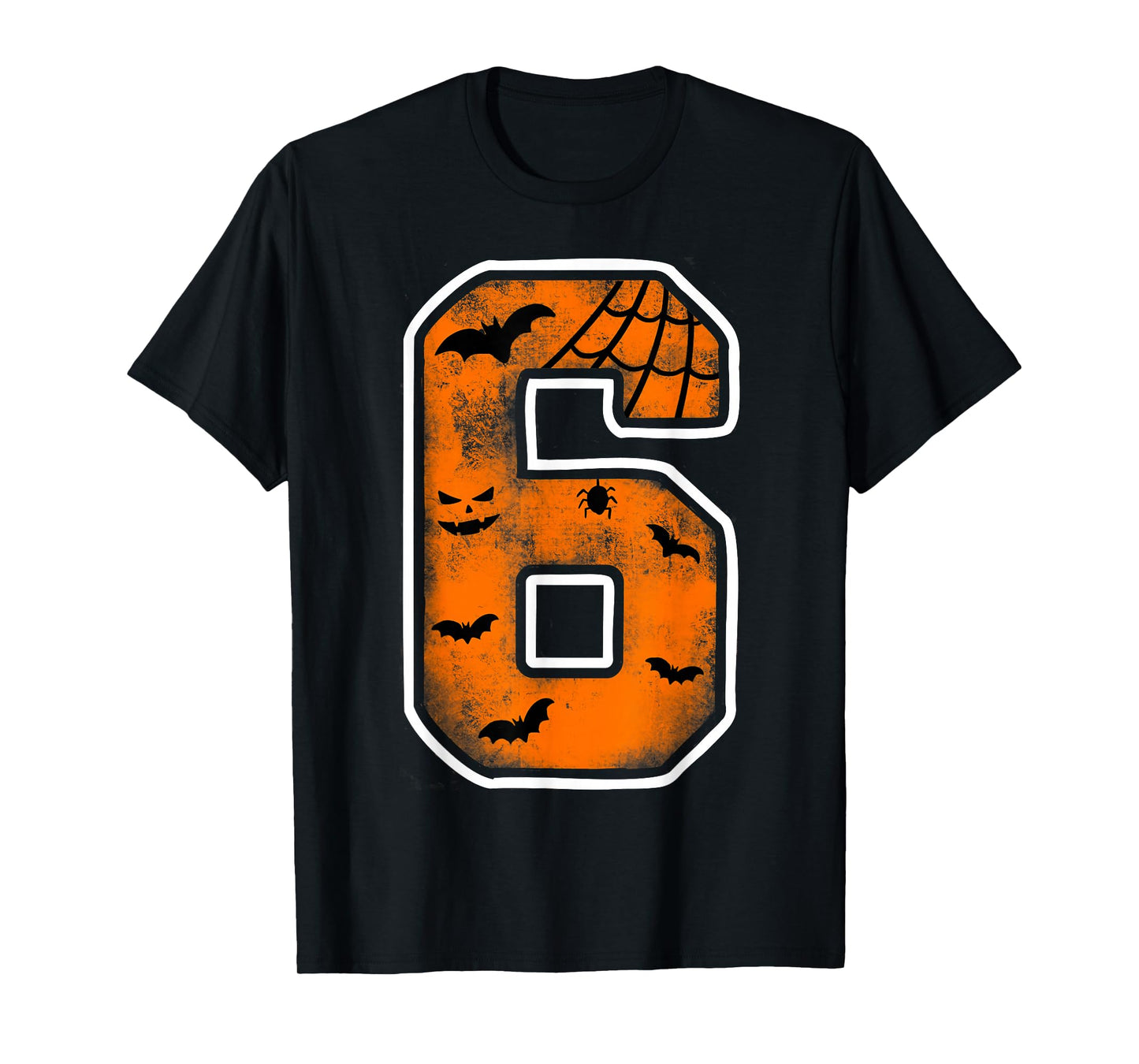 Number 6 6th Birthday Boy Six Halloween Happy Birthday T-Shirt