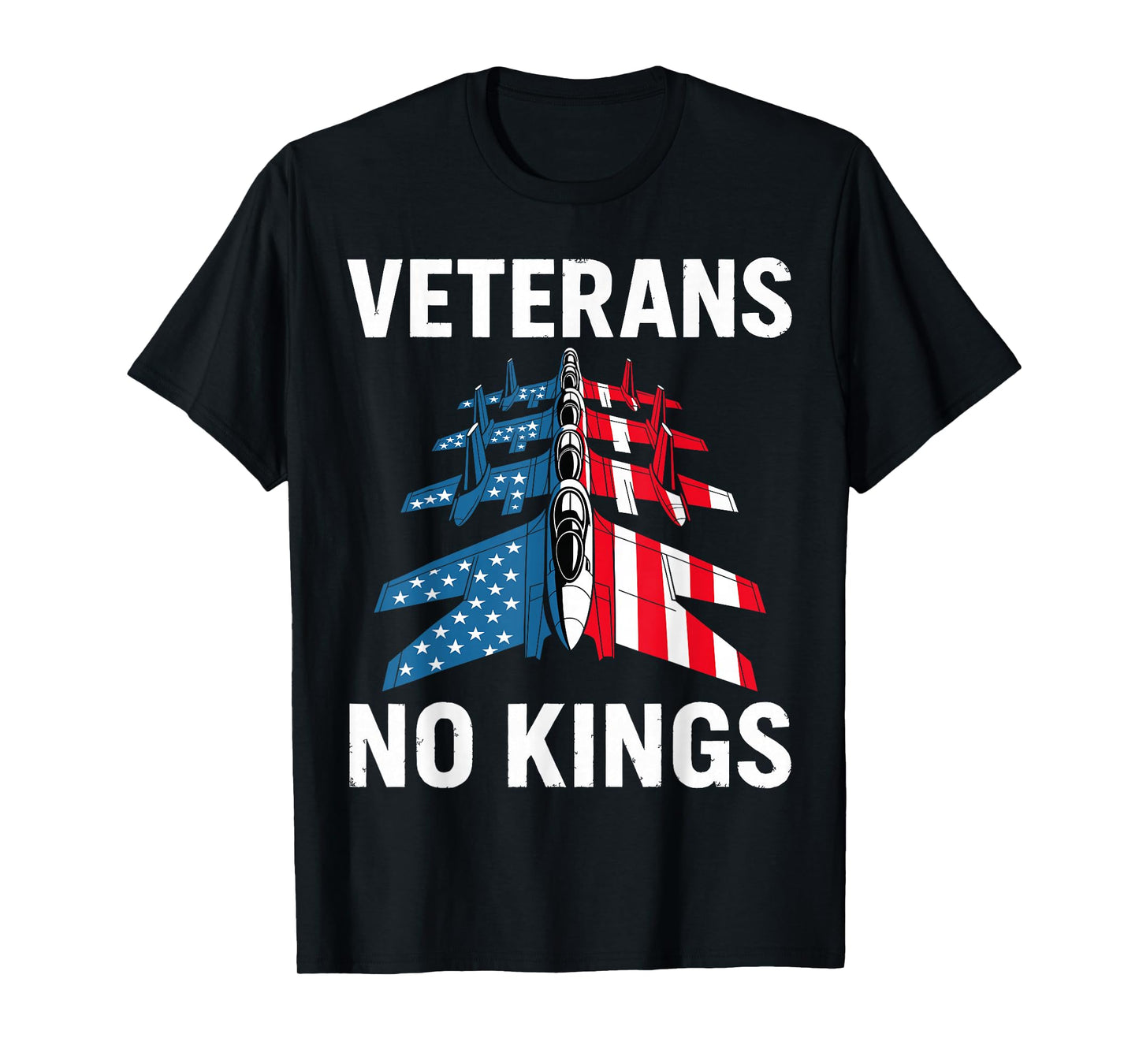 Veterans No Kings Military Veteran Protest American Flag T-Shirt