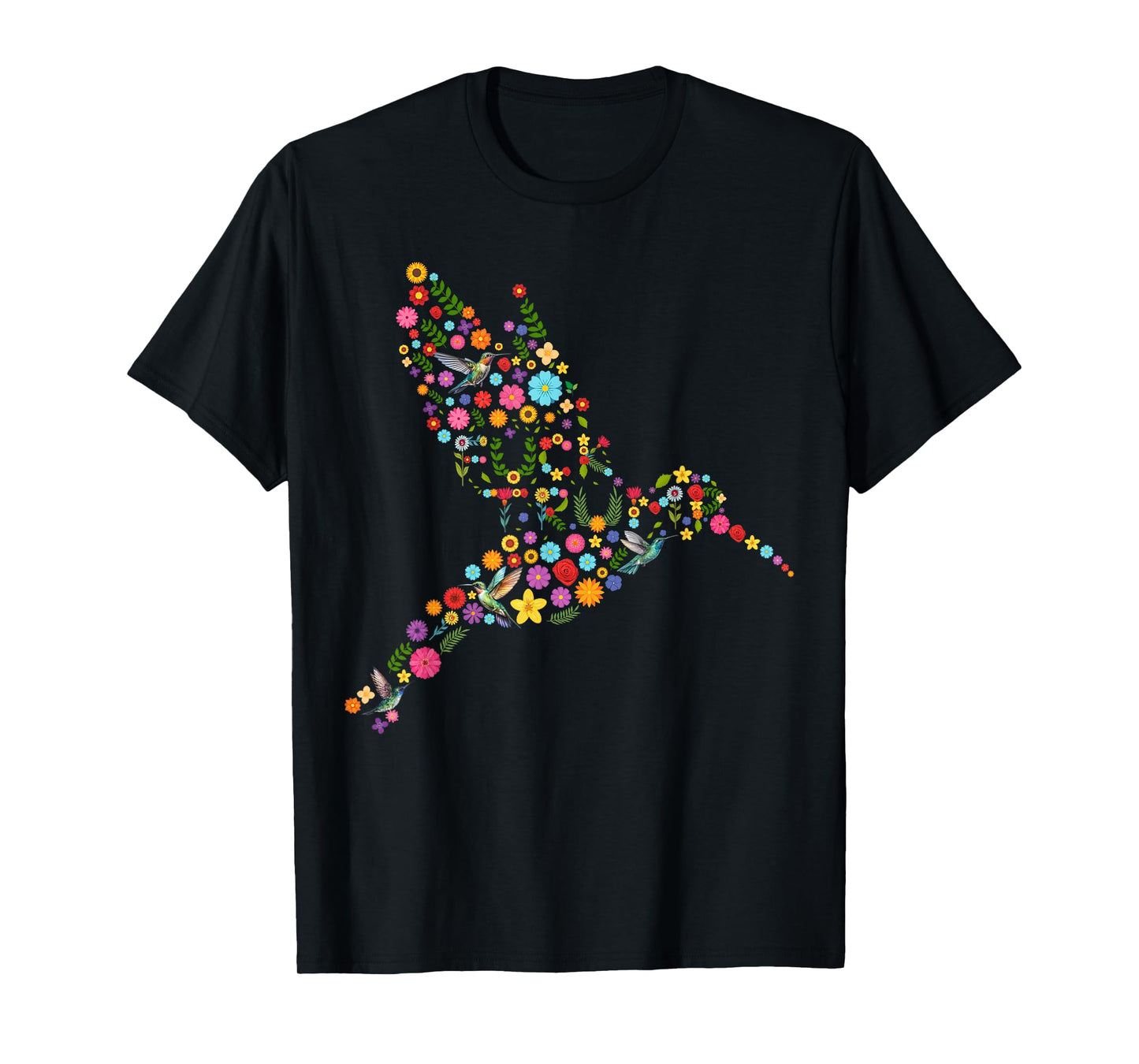 Subtle Anti Trump Floral Hummingbird Hidden Message T-Shirt