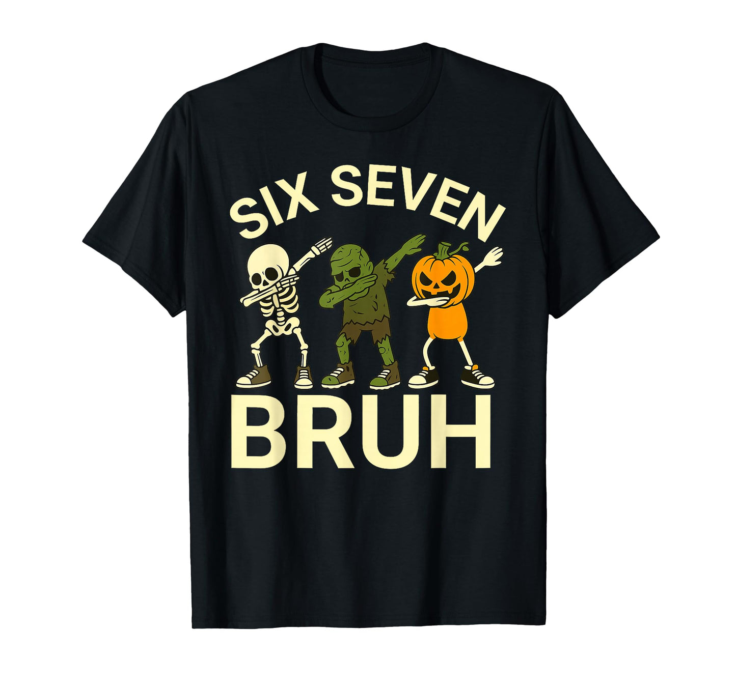 67 Halloween Funny Six Seven Meme Brainrot Pumpkin Kids Bruh T-Shirt