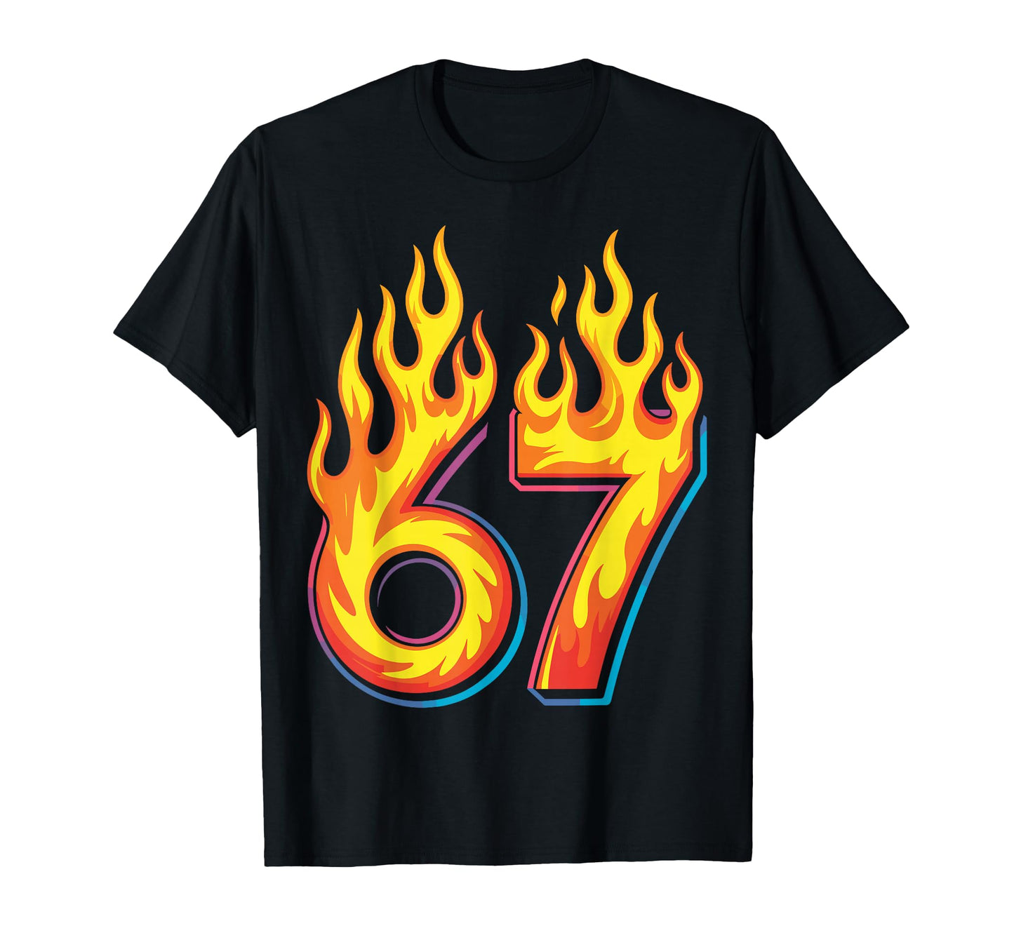 67 Meme Flames Funny Six Seven Gen Alpha Slang T-Shirt
