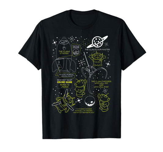 Disney Pixar Toy Story Pizza Planet Alien Rocket Ship Game T-Shirt
