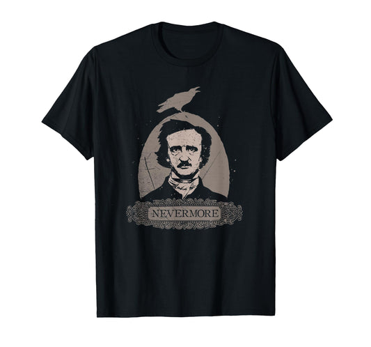 Edgar Allan Poe - Vintage Cothic Raven Nevermore T-Shirt T-Shirt