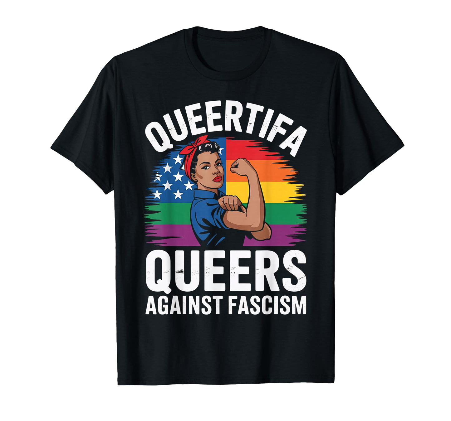 Queertifa Black Queers Against Fascism Resist No Kings LGBTQ T-Shirt