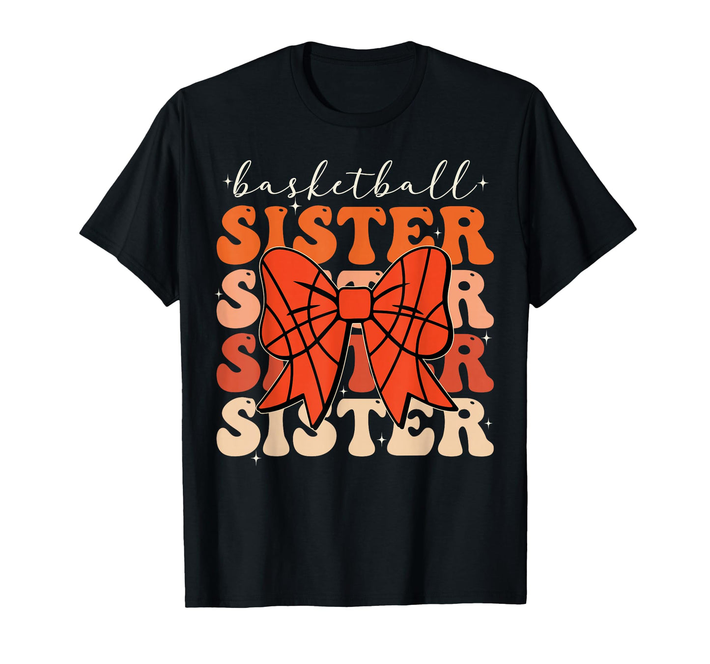 Basketball Sister Vintage Sport Lover Sister Mothers Da T-Shirt