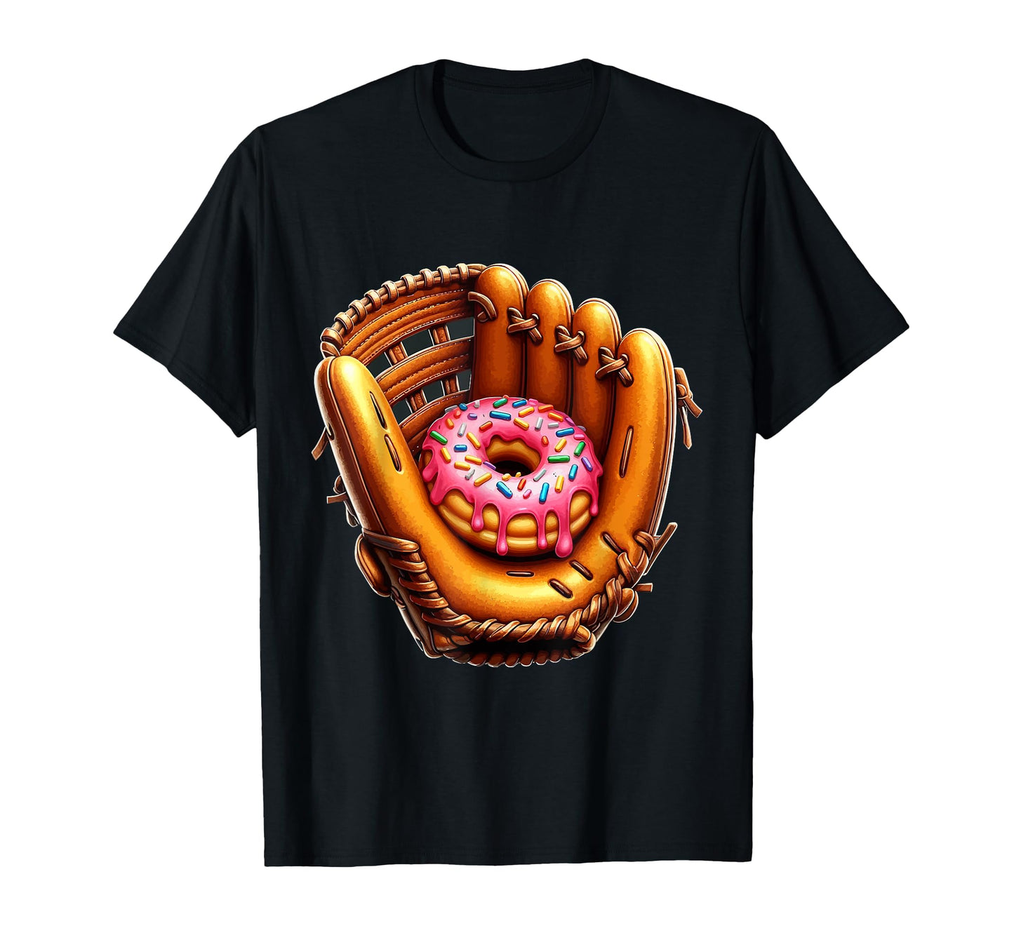 Donut Baseball Glove Youth Sports Illustration T-Shirt