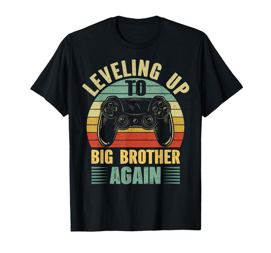 Leveling Up To Big Bro Again Vintage Gift Big Brother Again T-Shirt