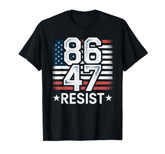 86 47 Resist Anti Trump Remove 47 Vintage 8647 US Flag T-Shirt
