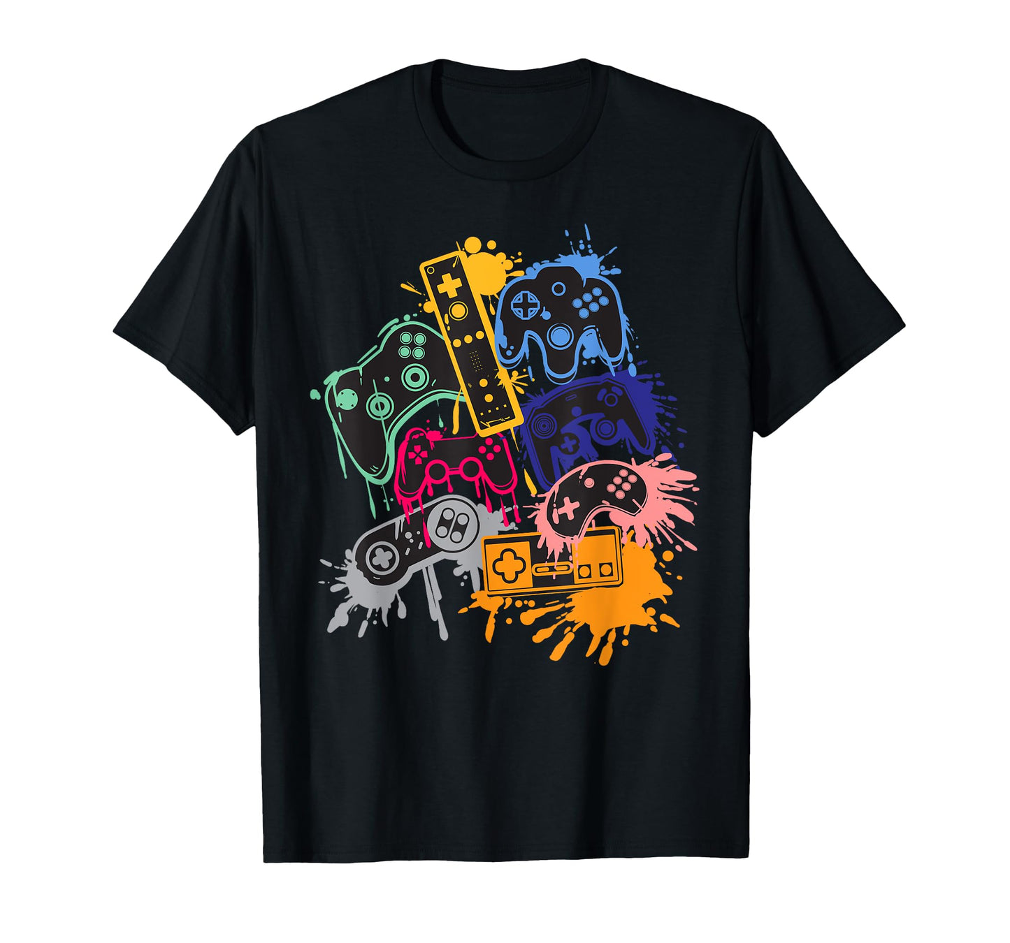 Control all the Things Video Game Controller Tee - Men's Black Short Sleeve Classic Fit T-Shirt - Small