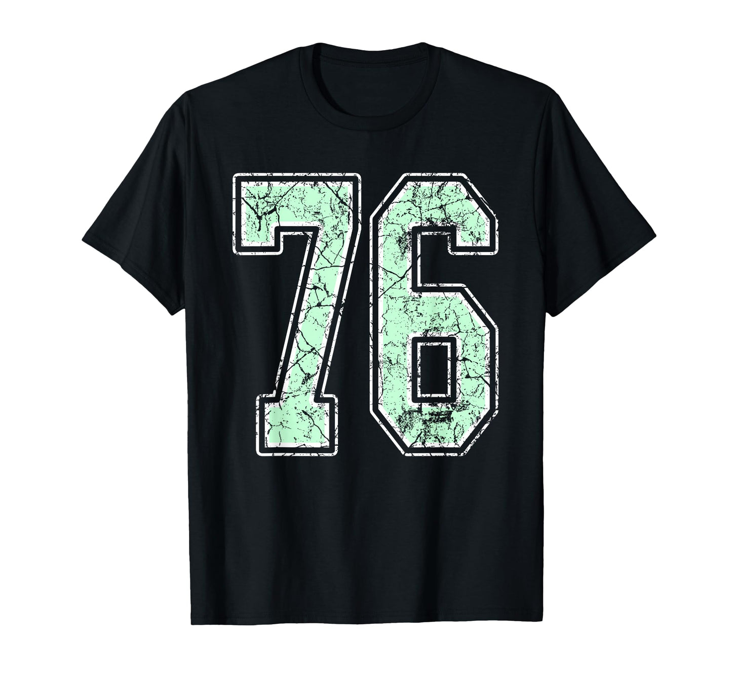 Mint Green White Sports Number 76 Jersey Uniform Player T-Shirt