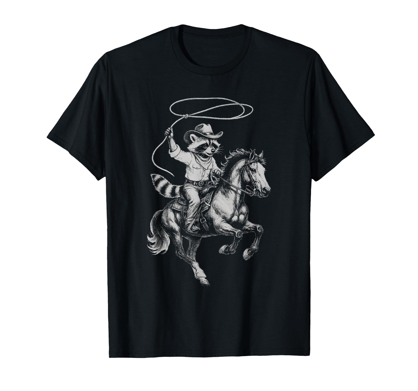 Vintage Raccoon Cowboy Western Country T-Shirt