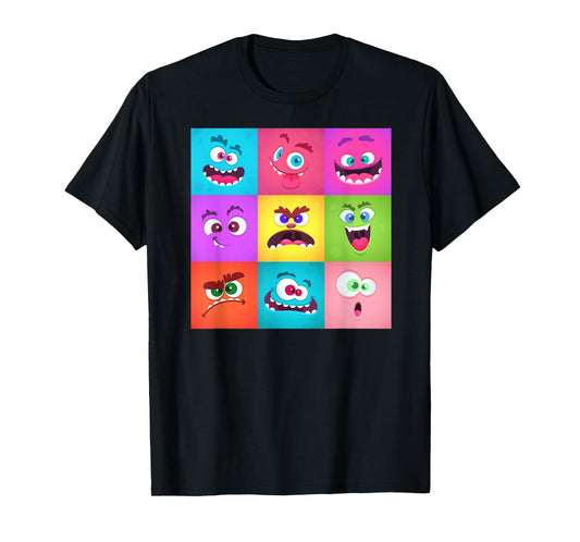 Cute Monster Face Emotion Halloween Costume Gift T-Shirt