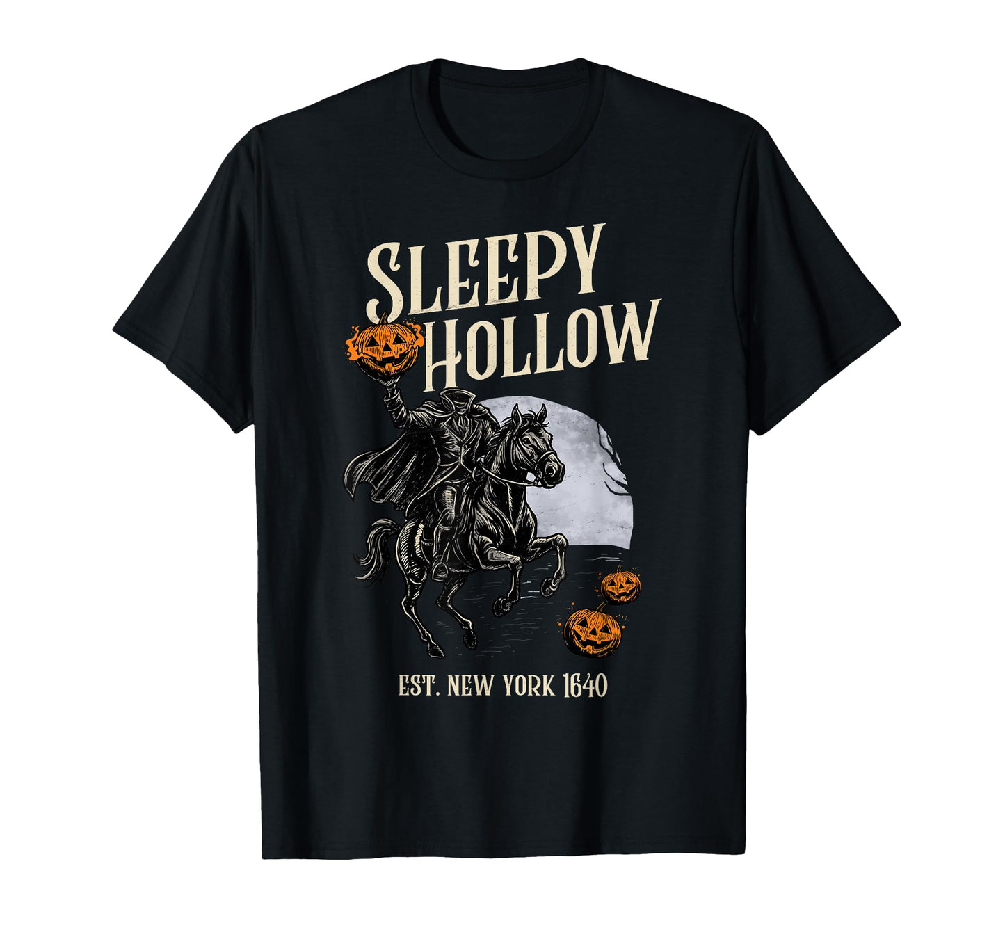 Sleepy Hollow New York Est. 1640 Halloween Headless Pumpkin T-Shirt