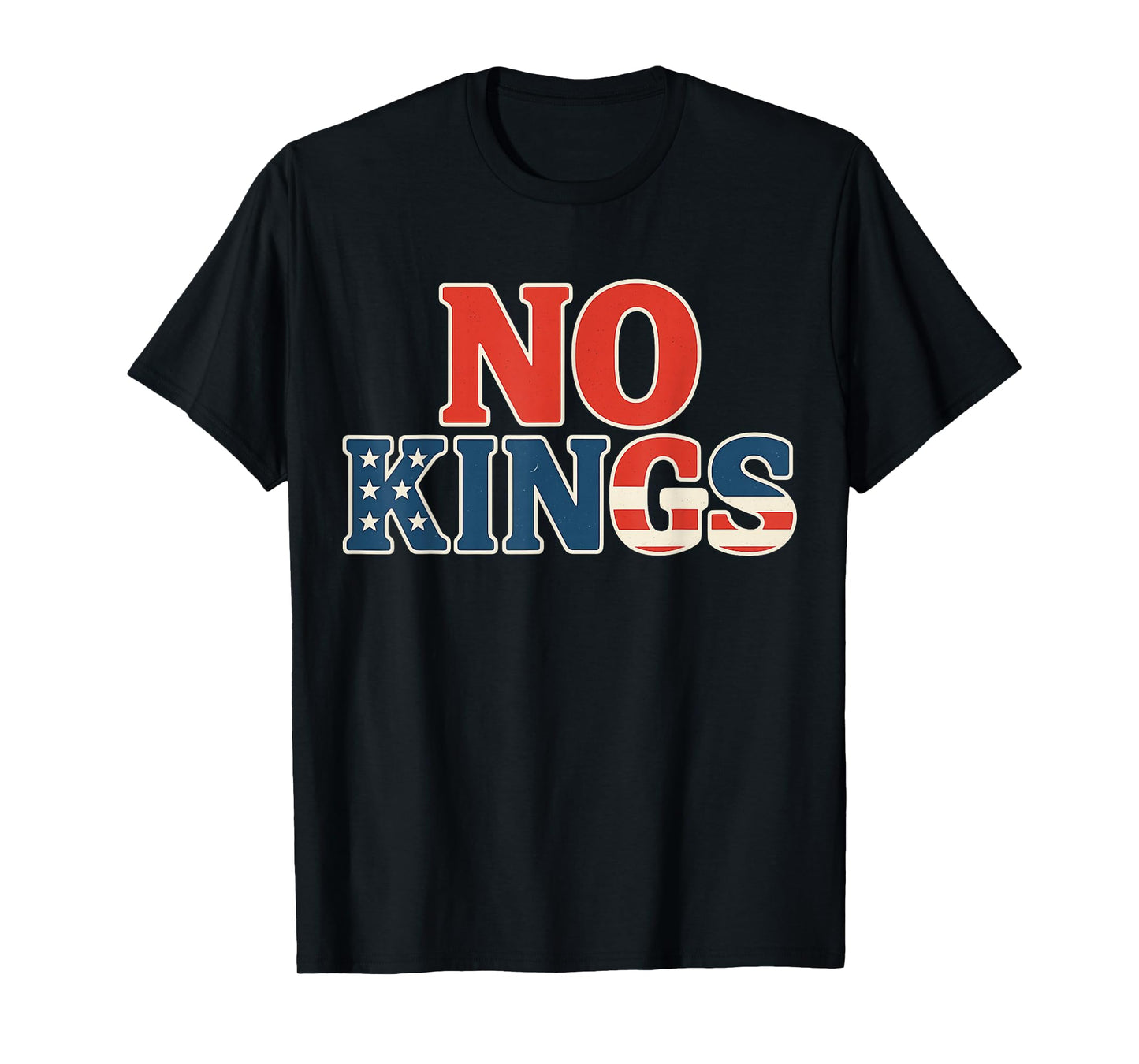 No Kings Patriotic American Equality Protest Design T-Shirt
