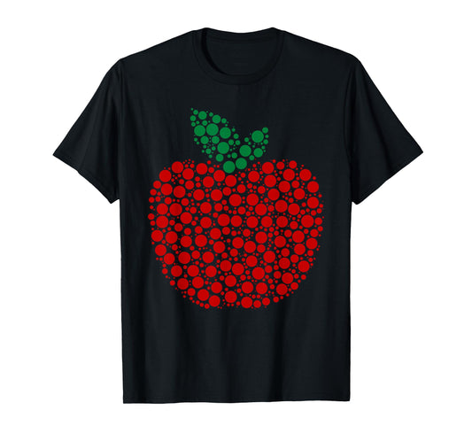 Apple Dot Pattern Art Teacher Appreciation Men Women Humor T-Shirt