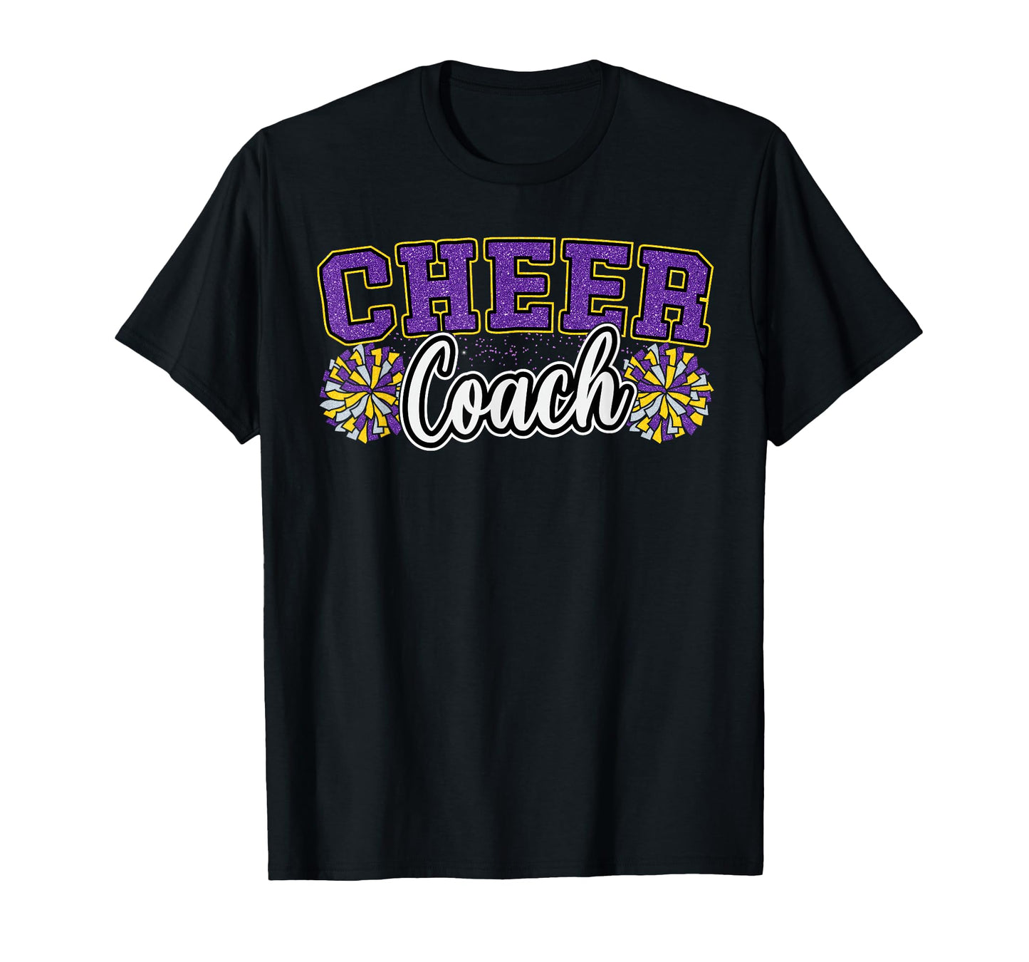 Loud Proud Cheer Coach Pom Poms Purple Cheerleader Women T-Shirt