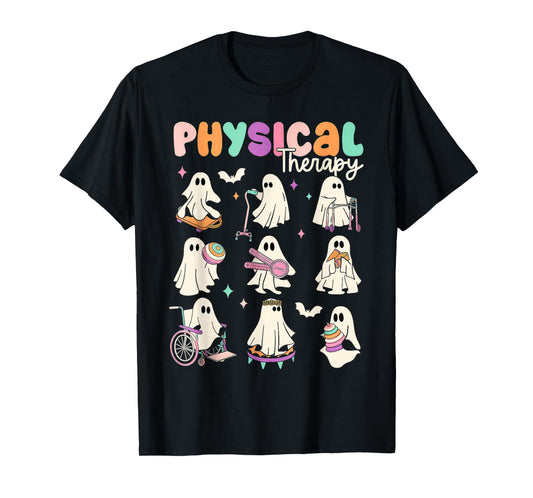 Cute Ghost Physical Therapy PT Physical Therapist Halloween T-Shirt