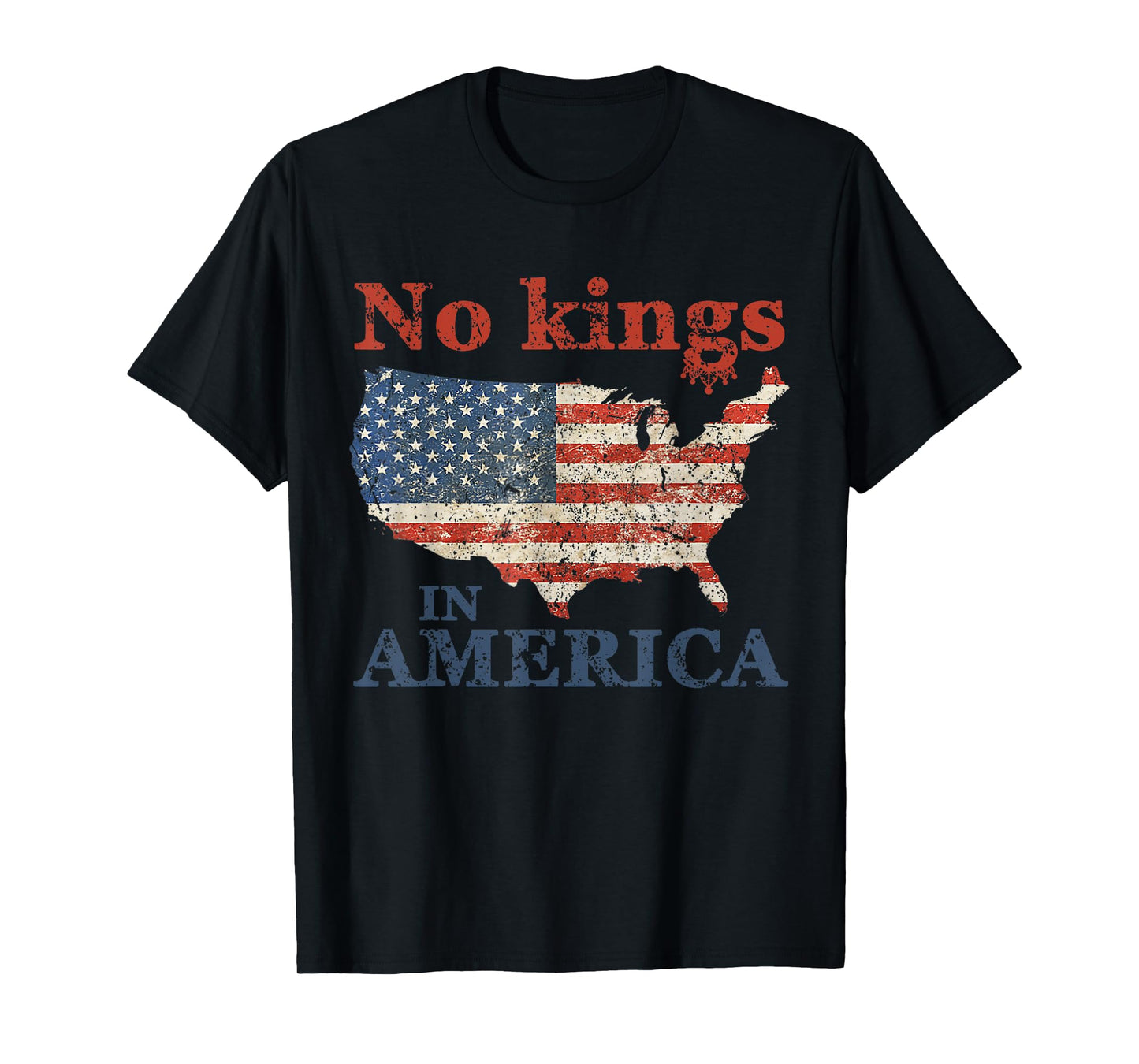 No Kings In America US Flag Vintage T-Shirt