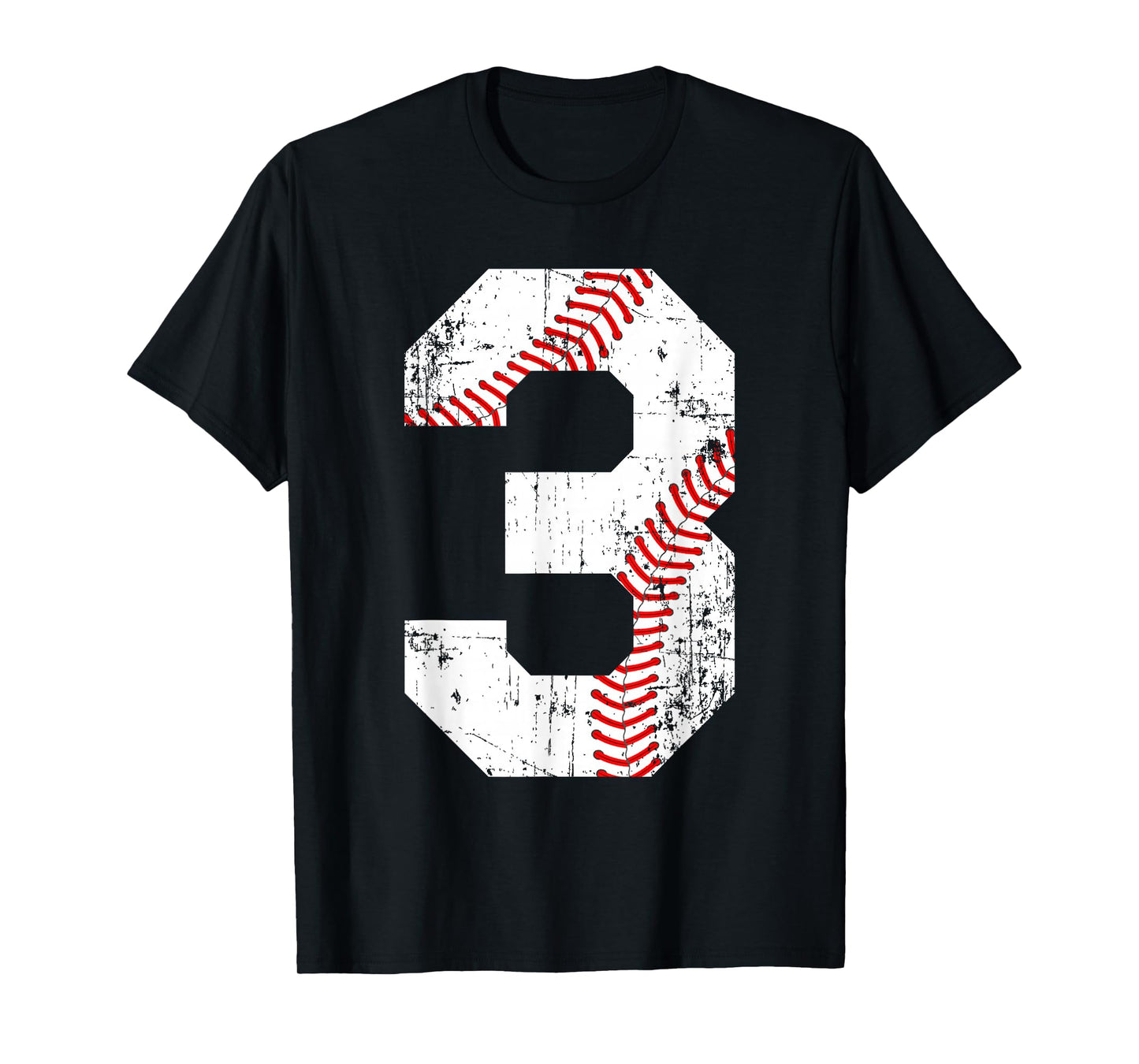 Vintage Baseball 3 Jersey Number T-Shirt