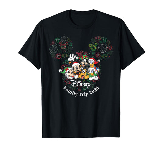 Disney Mickey & Friends Holiday Fireworks Family Trip 2025 T-Shirt