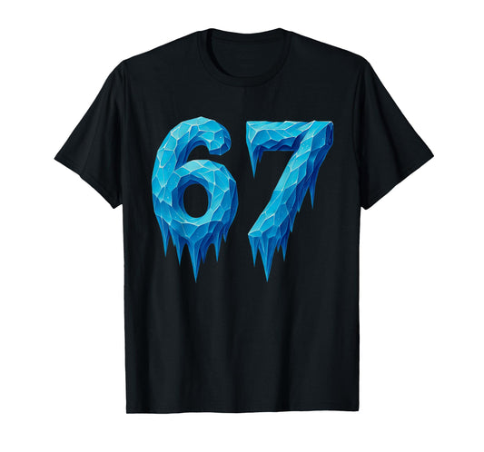 67 Six Seven 6-7 Frozen Ice - Funny Teen Kids Brainrot Meme T-Shirt
