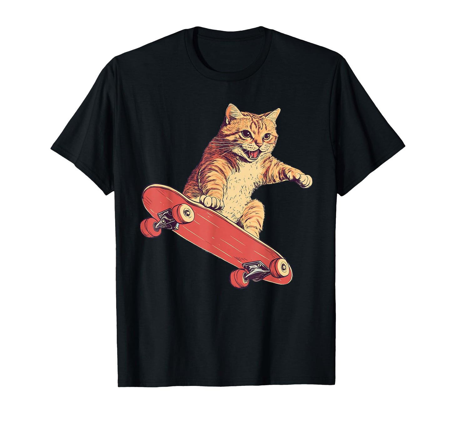 Funny Cat On A Skateboard Skateboarding T-Shirt