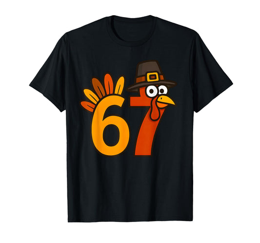 67 Thanksgiving Meme Mason 6 7 Turkey Six Seven Teens Kids T-Shirt