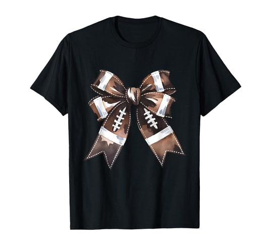 American Football Coquette Bow Cute Football Game T-Shirt