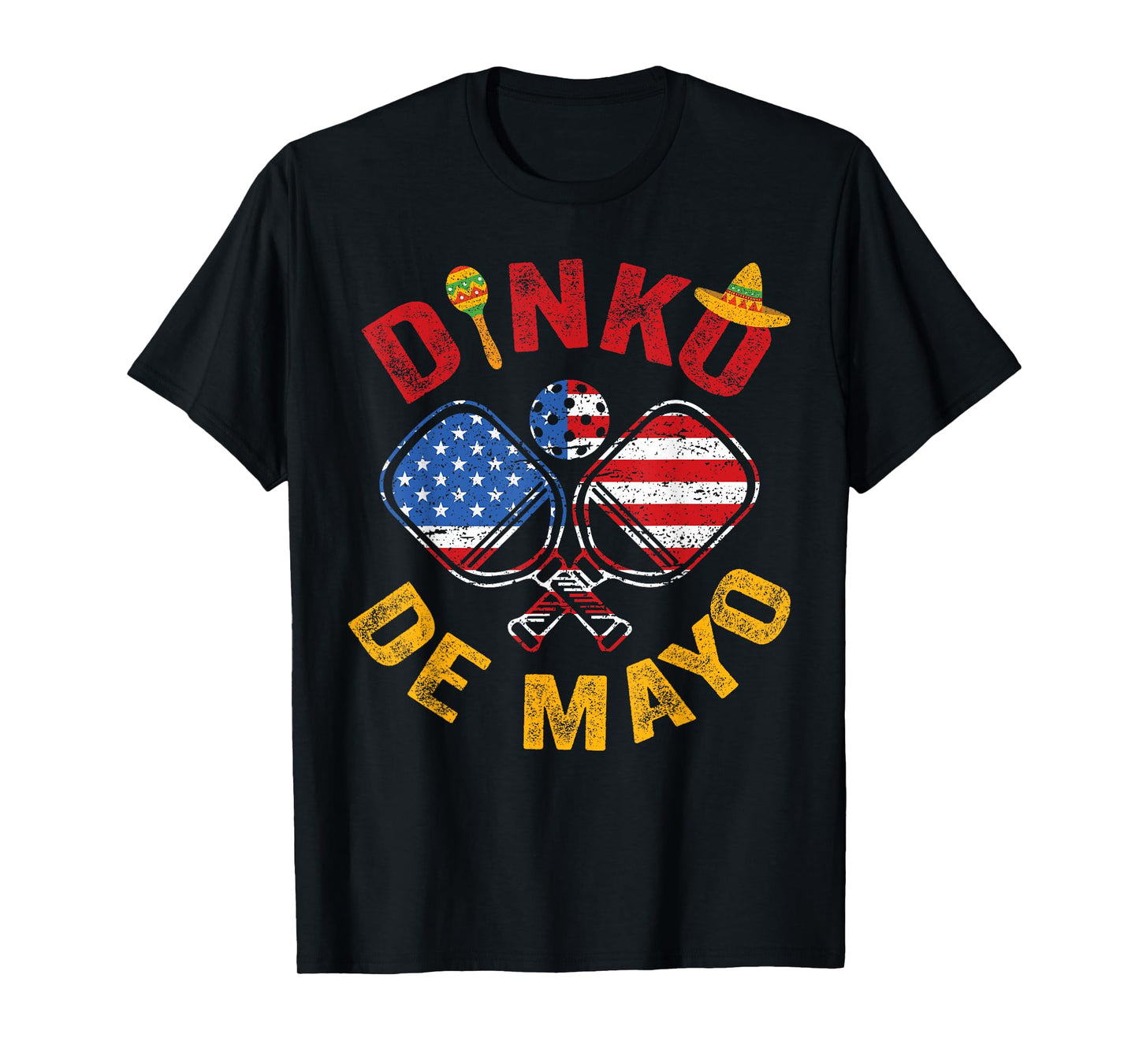 US Flag Cinco De Mayo Pickleball Dinking Dinko De Mayo T-Shirt