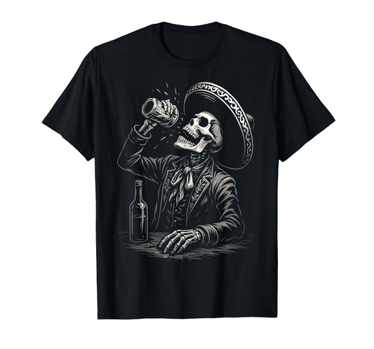 Dia De Los Muertos Vintage Skeleton Tequila Day of Dead Men T-Shirt
