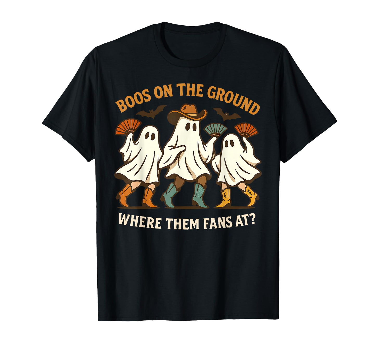 Boos On The Ground Western Cowgirl Ghosts Halloween Party T-Shirt