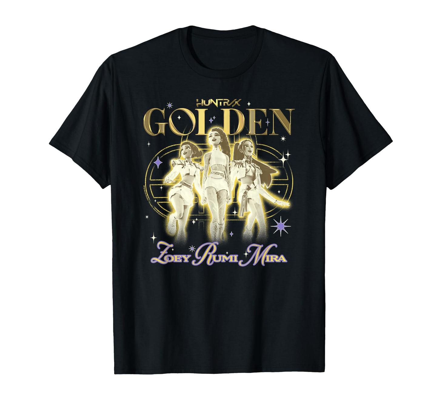 Kpop Demon Hunters Halloween Huntrix Golden Trio Poster F&B T-Shirt