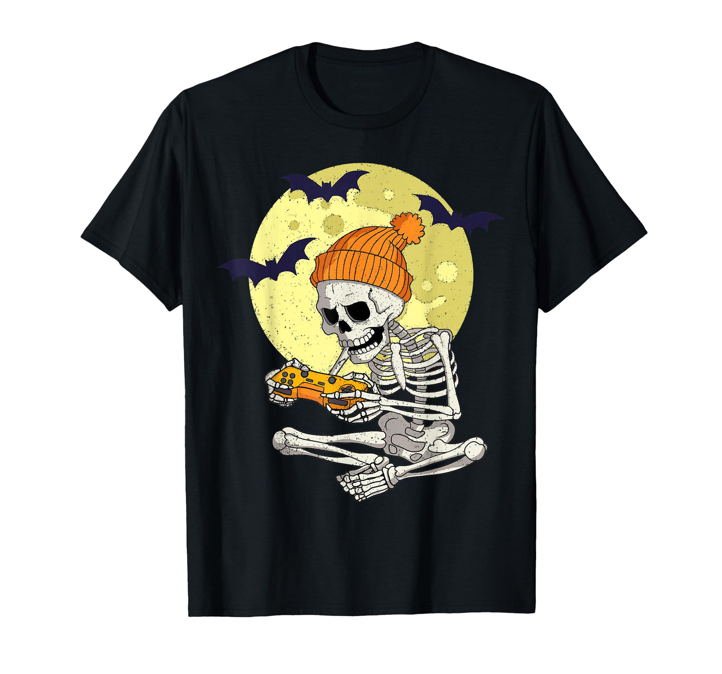 Funny Halloween Skeleton Gamer Video Games Boys Mens Gaming T-Shirt