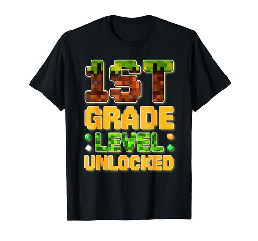 1st Grade Level Unlocked Gamer School Gift for Kids T-Shirt