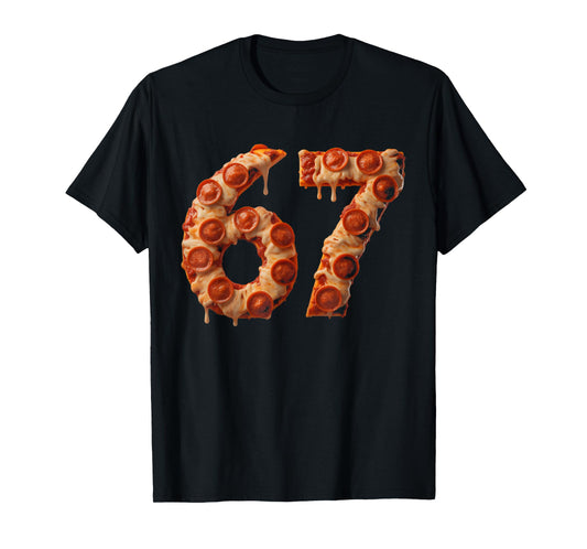 67 Six Seven Pizza Brainrot Viral Meme Christmas Funny T-Shirt