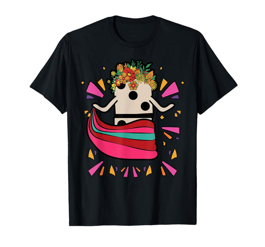 Dancing Mexican Train Domino Tile Flowers Funny T-Shirt
