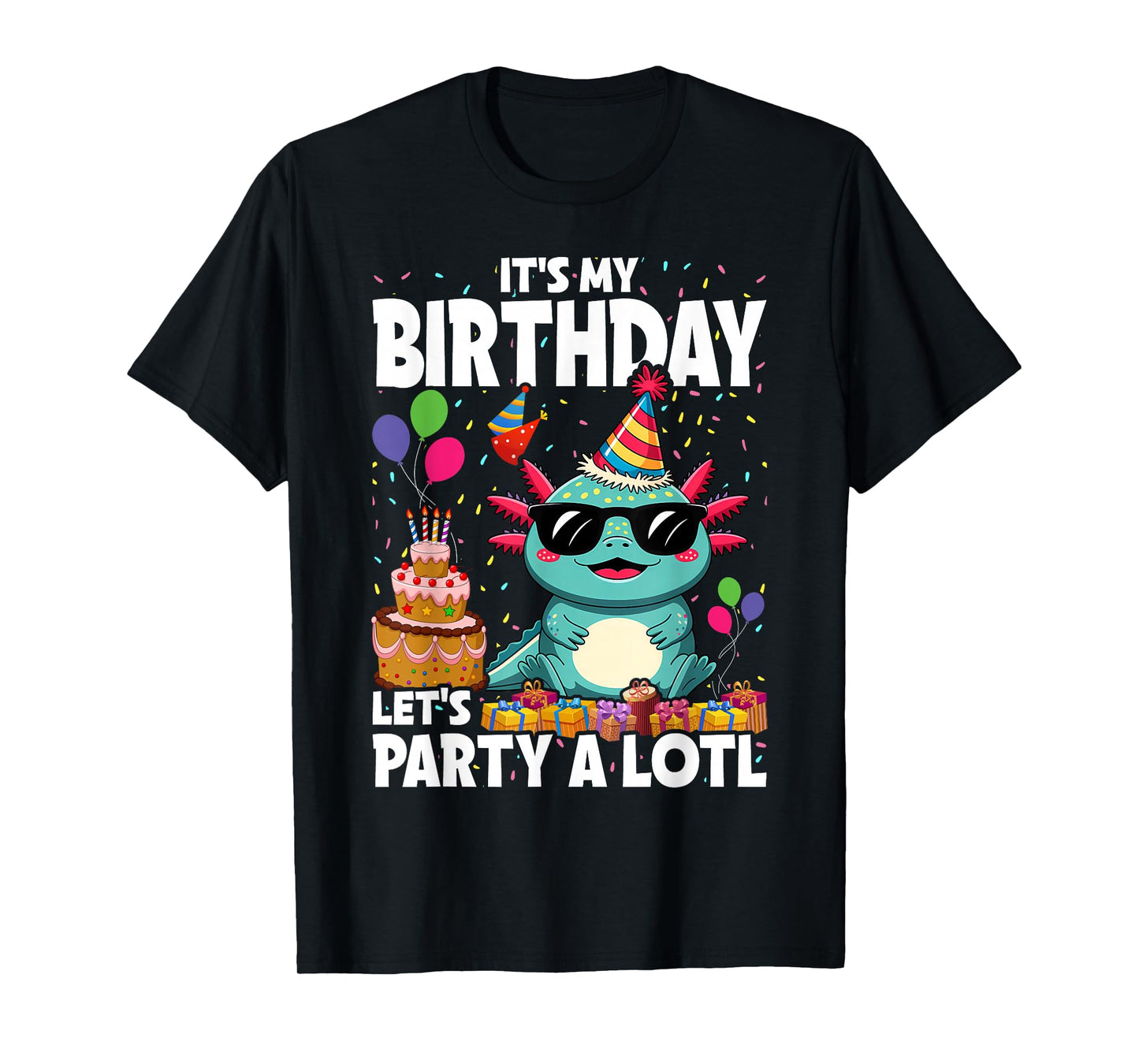 Boy Axolotl Birthday Party Outfit Cute Birthday T-Shirt